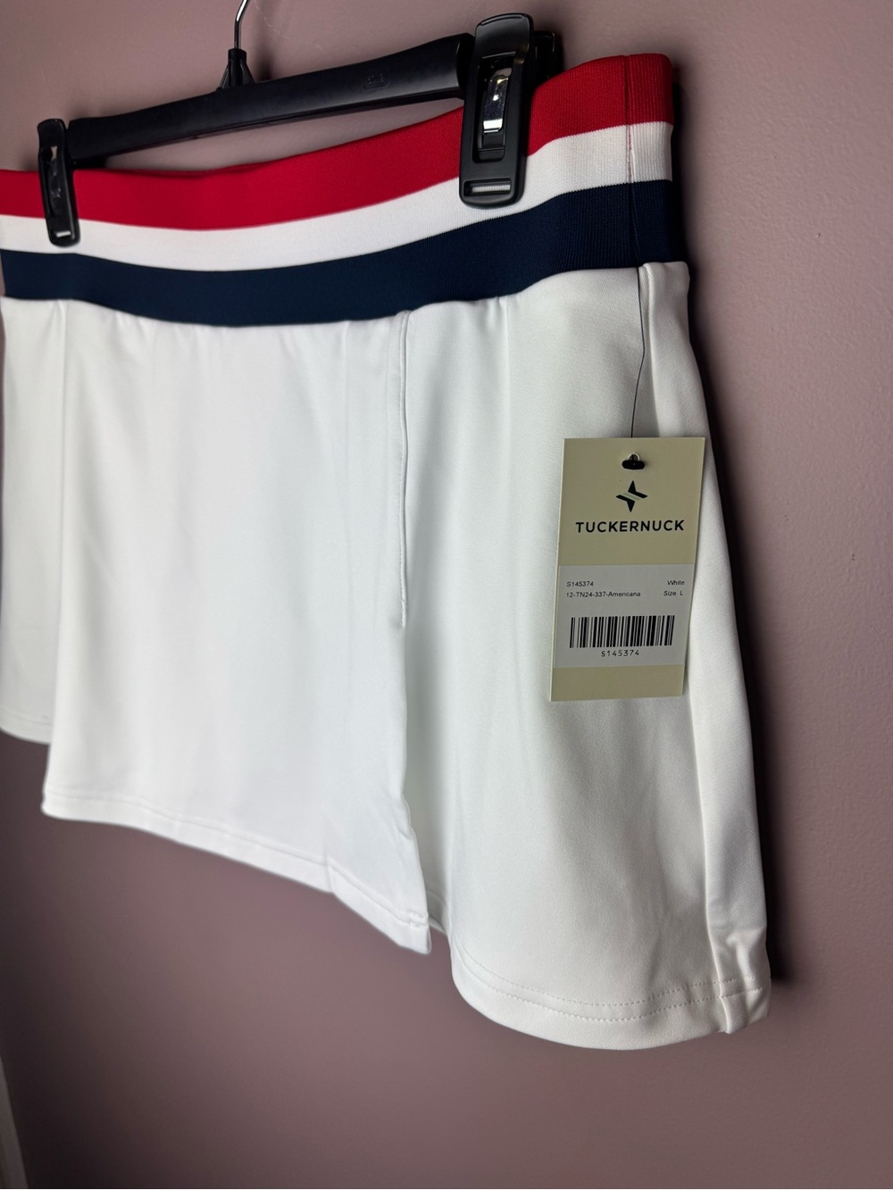 NWT Tuckernuck Americana Sport Skort White Red Blue L - Picture 4 of 11